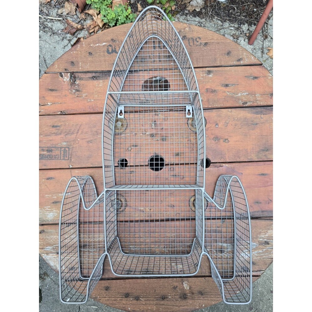 Rocket Ship Shaped Hanging Wire Shelf Wall Decor By Pillowfort 24.5"x15.5"x4.5"